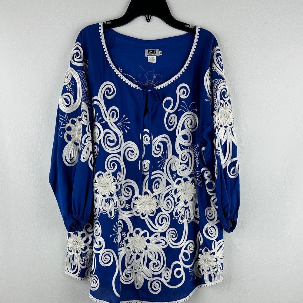 New Beautiful PONG Embroidered Cotton Long Sleeve Tunic
